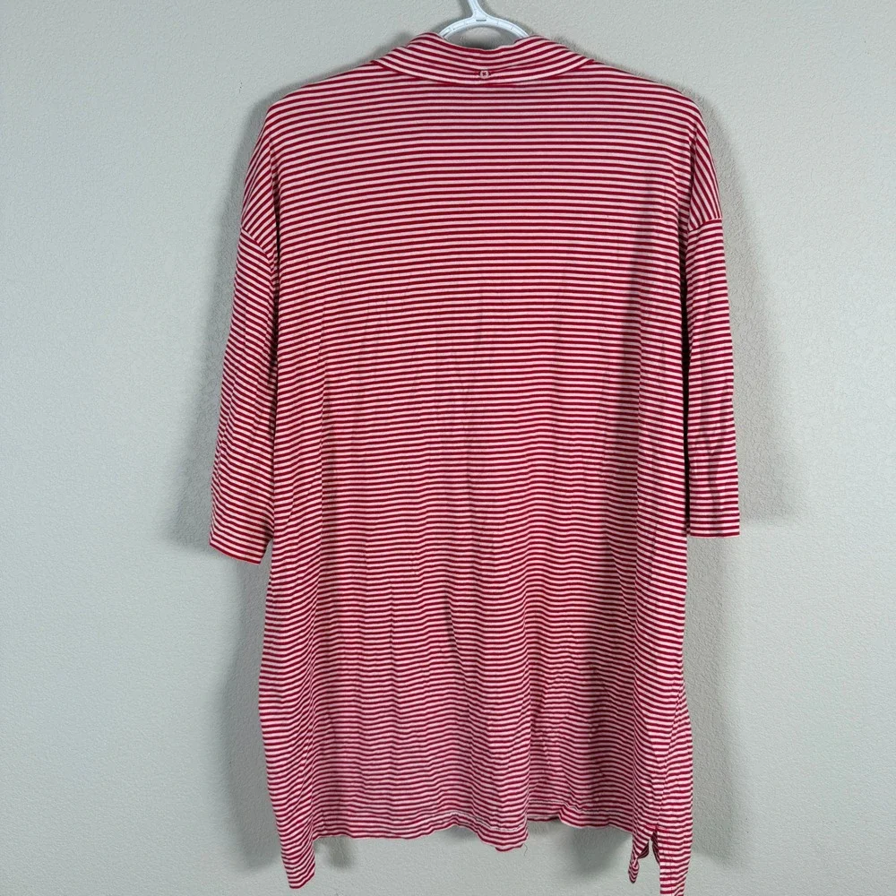 Ralph Lauren Polo Shirt‎ Mens 2XLT Red White Striped Pocket Cotton read
